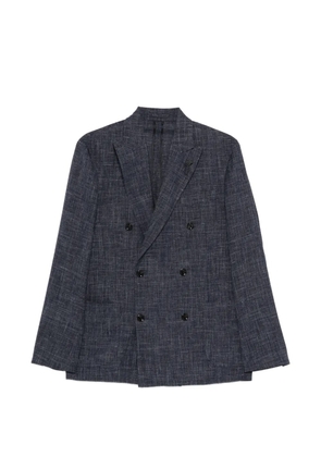 Lardini double-breasted slub-texture blazer - Blue