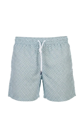 Fedeli geometric-print drawstring swim shorts - Blue