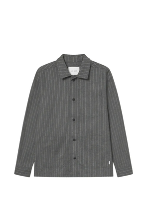 Les Deux Layton pinstriped patch-pocket shirt - Grey