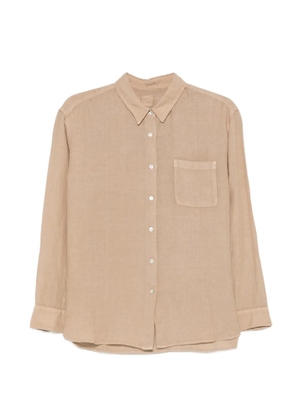 120% Lino chest-pocket linen shirt - Brown