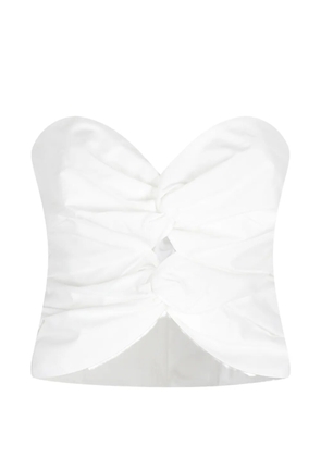 Simkhai ruched twist-front top - White