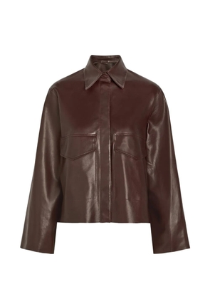 Nour Hammour Darcy leather flap-pockets jacket - Red