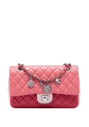 CHANEL Pre-Owned 2014 Medium Classic Tricolor Lambskin Valentines Heart Charms Single Flap shoulder bag - Pink
