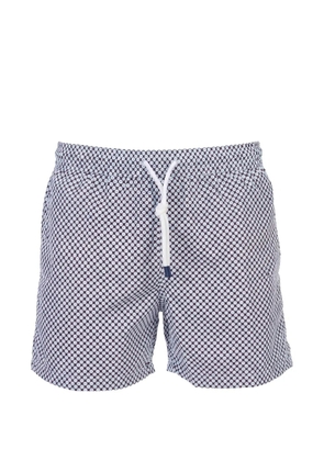Fedeli geometric-print drawstring swim shorts - Brown