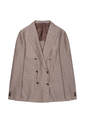 Tagliatore double-breasted textured blazer - Neutrals
