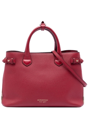 Burberry Pre-Owned 2000-2017 Medium Leather and House Check Banner satchel - Red