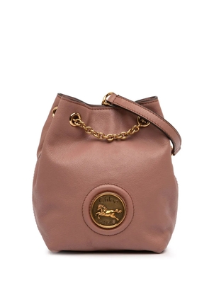 Chloé Pre-Owned 2026 Mini Buffalo Leather Horse Medal bucket bag - Pink