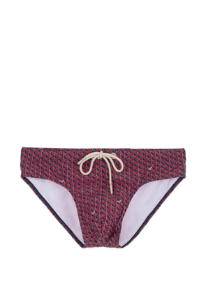 MOSSO SUN WEAR geometric-print drawstring swim trunks - Red