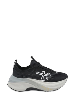 Premiata Hill logo-patch sneakers - Black