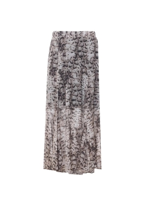 PINKO animal-print tiered maxi skirt - Neutrals