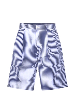 Comme Des Garçons Shirt striped pleated shorts - Blue