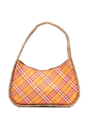 Burberry Pre-Owned 2000-2017 Nova Check Canvas and Raffia shoulder bag - Brown