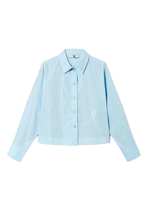 TWINSET rhinestone-embellished poplin shirt - Blue