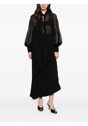 Parlor pussy-bow-collar blouse - Black