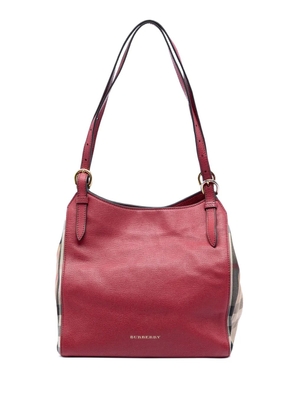 Burberry Pre-Owned 2000-2017 Small Leather and House Check Canvas Canterbury tote bag - Red
