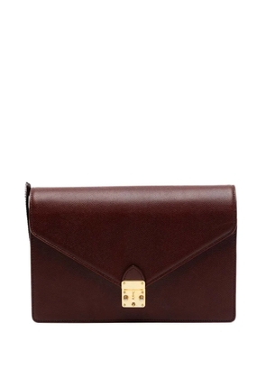 Saint Laurent Pre-Owned 20th Century Grained Calfskin Flap clutch bag - Red