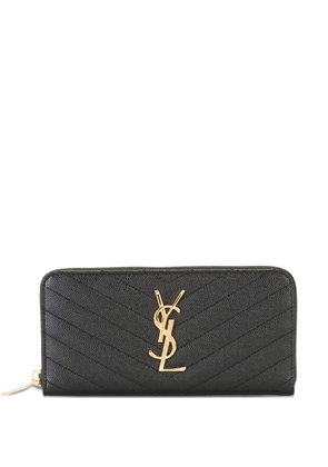 Saint Laurent Cassandre chevron wallet - Black