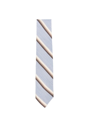 Barba diagonal-stripe tie - Blue