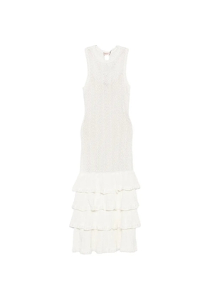 TWINSET ruffled midi dress - White