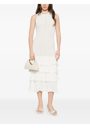 TWINSET ruffled midi dress - White