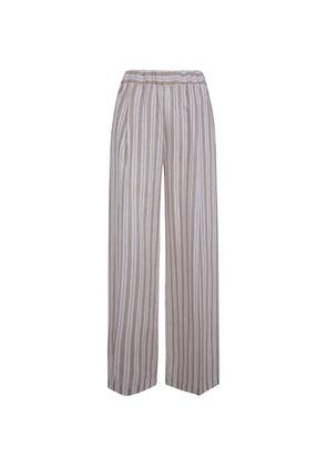 Semicouture striped pleated trousers - Neutrals