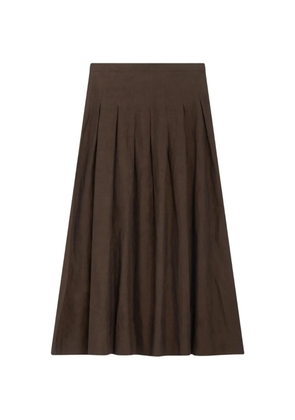 PT Torino Mirna knife-pleat high-waisted midi skirt - Brown