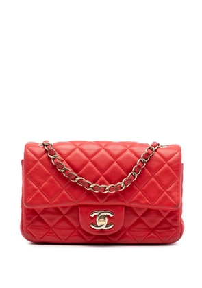 CHANEL Pre-Owned 2017-2018 Mini Rectangular Classic Lambskin Single Flap crossbody bag - Red