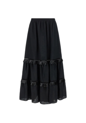 Kiton fringed skirt - Black