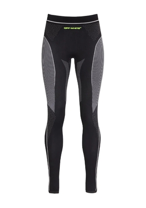 Off-White striped panelled leggings - Black