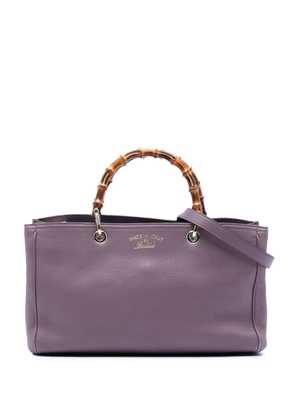 Gucci Pre-Owned 2016-2025 Medium Calfskin Bamboo Shopper satchel - Purple