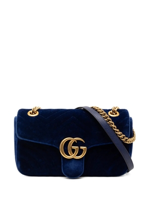 Gucci Pre-Owned 2016-2026 Medium GG Marmont Matelasse Velvet shoulder bag - Blue
