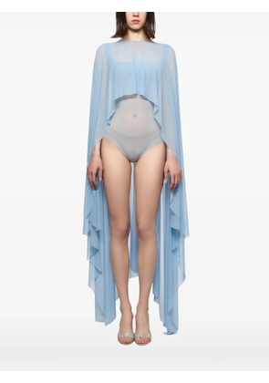 Atu Body Couture sheer cape-sleeve body - Blue