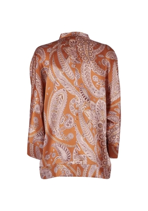 Antonelli paisley-pattern silk blouse - Orange