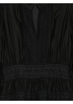 Cenere GB lace-trim tiered maxi dress - Black