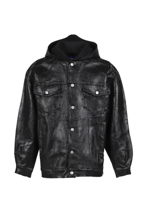 MARKING DISTANCE hooded button jacket - Black