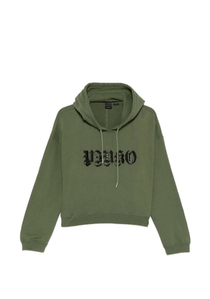 PINKO Velleja logo-detail hoodie - Green