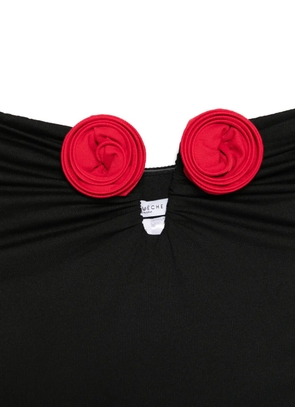 La Reveche Alya floral-appliqué swimsuit - Black