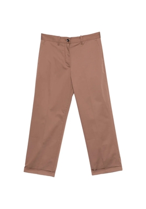 Nine In The Morning pressed-crease turn-up trousers - Brown