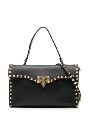 Valentino Garavani Pre-Owned 2000-2017 Small Leather Rockstud Single Handle Flap satchel - Black