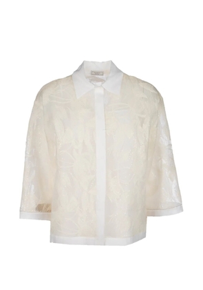 Peserico sequin-embellished embroidered shirt - Neutrals