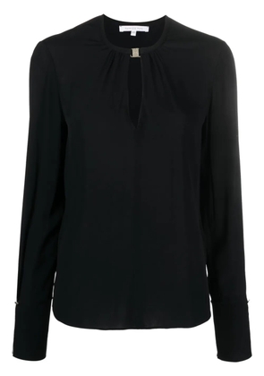 Patrizia Pepe fly-buckle neckline blouse - Black
