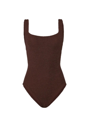 Hunza G square-neck coverage swimsuit - Brown