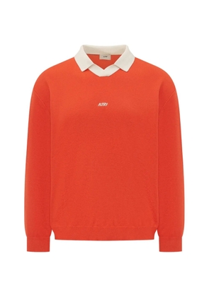 Autry logo-print V-neck sweatshirt - Orange