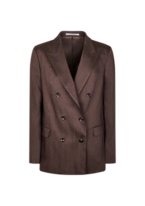 Tagliatore pinstripe double-breasted blazer - Brown