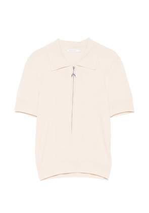 Patrizia Pepe ribbed zip-up polo shirt - Neutrals