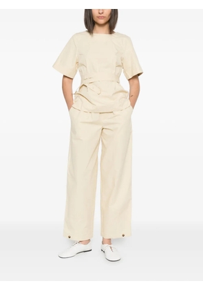 YERSE Carli elasticated-waistband trousers - Neutrals