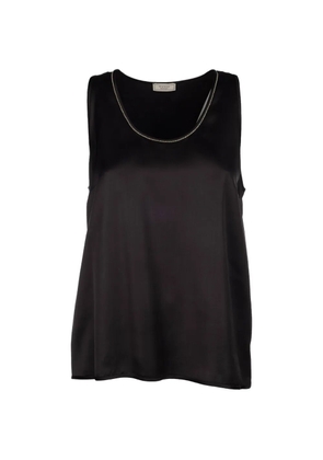 Peserico embellished satin top - Blue