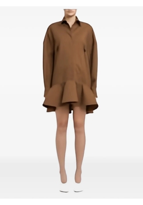 Stella McCartney ruffled-hem mini dress - Brown