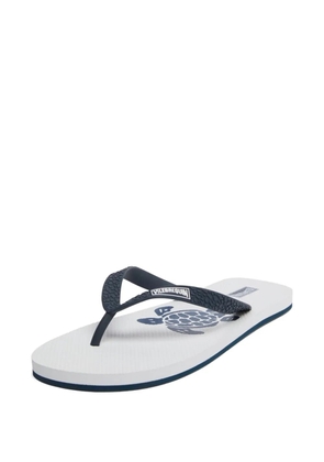 Vilebrequin turtle-print flip flops - White