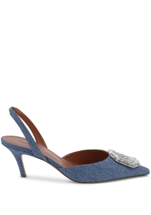 Amina Muaddi 60mm Camelia slingback pumps - Blue